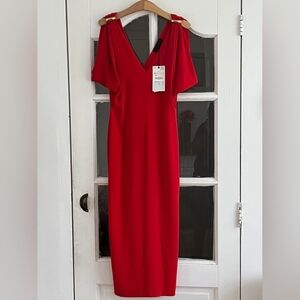 Zara Red Midi Dress